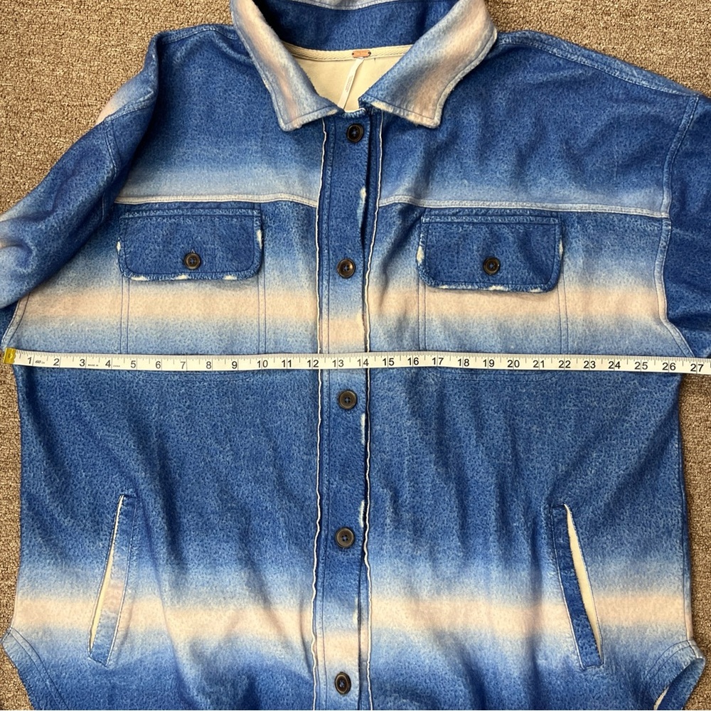 Free People Ruby Jacket Shacket Soft Blue Sz L Ov… - image 8